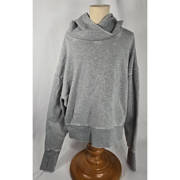JoyLab Gray  Cropped‎ hoodie Small 98% Cotton 2% Spandex Athleisure - Picture 2 of 9